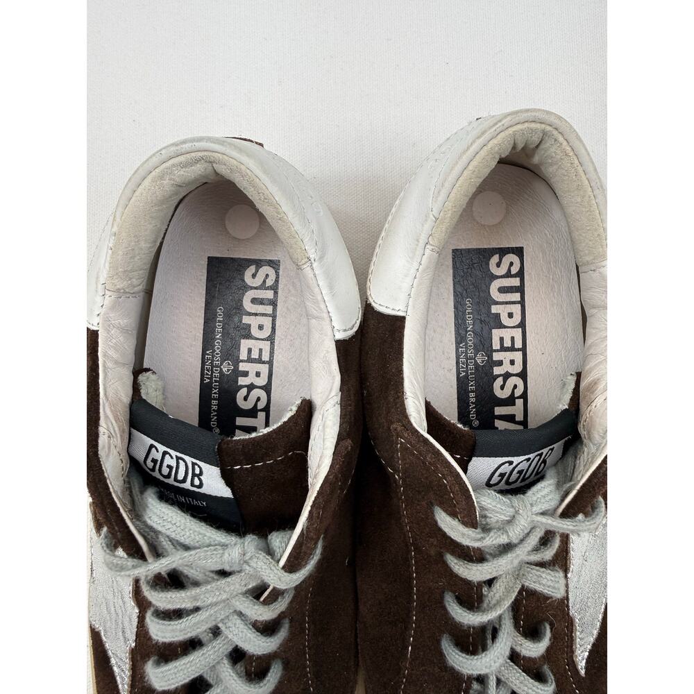 Golden Goose Deluxe Brand Superstar Brown Suede Silver Star Sneakers EU 38 US 8 - Picture 14 of 14